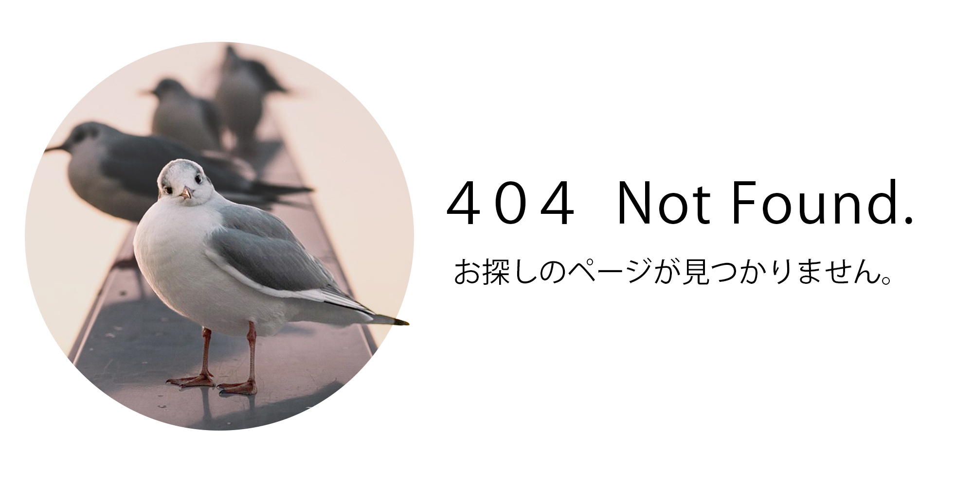 404 Not Found. お探しのページが見つかりません。